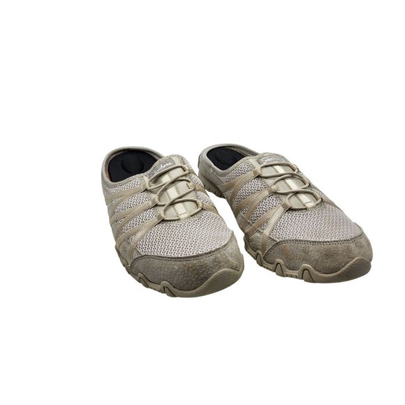 Skechers Womens Brushed Leather and Mesh Slide On Mules - Picture 2 of 7